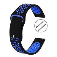 Akcesoria do smartwatchy - PASEK DO ZEGARKA 18MM – SILIKONOWY – czarno-niebieski - miniaturka - grafika 1