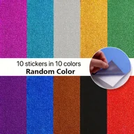 Rękodzieło - TEMU 10 Arkuszy A4 Brokatowego Kartonu z Wbudowanym Klejem – Bez Użycia Kleju, Błyszczący Papier do Scrapbookingu, Zaproszeń i Etykiet na Prezenty – - miniaturka - grafika 1