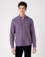 Koszule męskie - Męska Koszula Wrangler Ls Western Shirt Blue W5A0B3X05-M - miniaturka - grafika 1