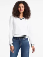 Bluzy damskie - Guess Jeans Bluza 176101 Biały Classic Fit - miniaturka - grafika 1
