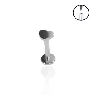 Kolczyk Tytanowy Labret z sercem. 1,2/6/3 - Kolczyki - miniaturka - grafika 1