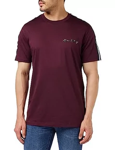 Armani Exchange Męski T-Shirt Regular Fit Scribble Logo Tee T-Shirt, Wine Tasting, L - Koszulki męskie - miniaturka - grafika 1