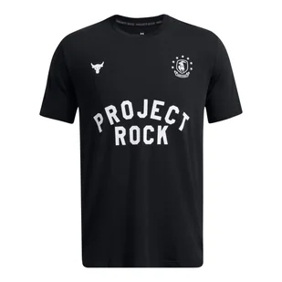 Męska koszulka treningowa Under Armour Project Rock Ss Boh - czarna - UNDER ARMOUR - Koszulki sportowe męskie - miniaturka - grafika 1