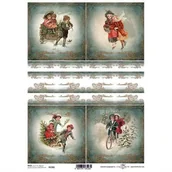 Decoupage - Papier ryżowy ITD A4 R1308 Zima Dzieci - miniaturka - grafika 1