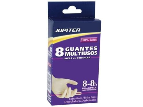 POESSA Rękawica Jupiter Latex Pudełko 8 sztuk T-G Puder, Czarny, Standardowy