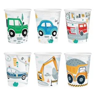 Kubek Auta 220 ml 6szt. - Dekoracje i nakrycia stołu na imprezę - miniaturka - grafika 1