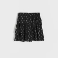 Spódnice - Reserved - Spódnica mini z falbanami - Czarny - miniaturka - grafika 1