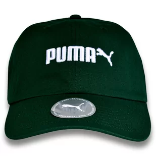 PUMA Czapka z Daszkiem Unisex Bawełna Zielona LOGO - Czapki męskie - miniaturka - grafika 1