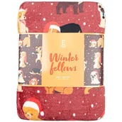 Koce - Koc WINTER FELLOWS 150 x 200 cm czerwony - miniaturka - grafika 1