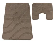 Dywaniki łazienkowe - Kawowy zestaw dywaników łazienkowych T0-B31 - miniaturka - grafika 1