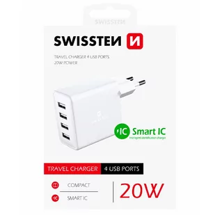 SWISSTEN Ładowarka sieciowa 4xUSB 20W - Ładowarki do telefonów - miniaturka - grafika 3