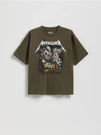 Koszulki dla chłopców - Reserved - T-shirt Metallica - zielony - miniaturka - grafika 1