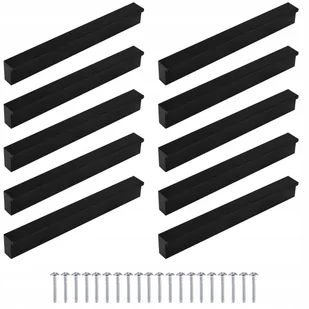 10szt Uchwyt meblowy Czarny mat 96mm + wkręty - Meble modułowe i akcesoria - miniaturka - grafika 1