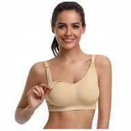 Biustonosze ciążowe - Biustonosz ciążowy stanik bezszwowy do karmienia - beżowy - XXL - miniaturka - grafika 1