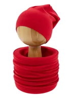 Czapki damskie - Dziecięcy komplet czapka + komin czerwony Nicol r.80/86 - miniaturka - grafika 1