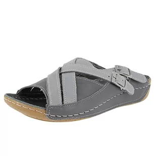 Andrea Conti Damskie 0771516 sandały, Anthrazit Komb, 10 UK - Moda i Uroda OUTLET - miniaturka - grafika 1