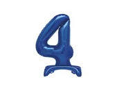 Balony i akcesoria - Balon foliowy stojący cyfra 4 niebieski - 76 cm - 1szt. - miniaturka - grafika 1