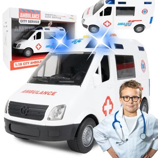 Karetka Ambulans Auto na Baterie Światło i Dźwięk - Samochody i pojazdy dla dzieci Karetka Ambulans Auto na Baterie Światło i Dźwięk - Samochody i pojazdy dla dzieci - miniaturka - grafika 1