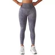 Legginsy - EULLA Panton Joga Kobieta Mate Leggins Sport Joga Kobiety Legginsy Fitness Elastyczne, 04 Fioletowy wędzony, L - miniaturka - grafika 1