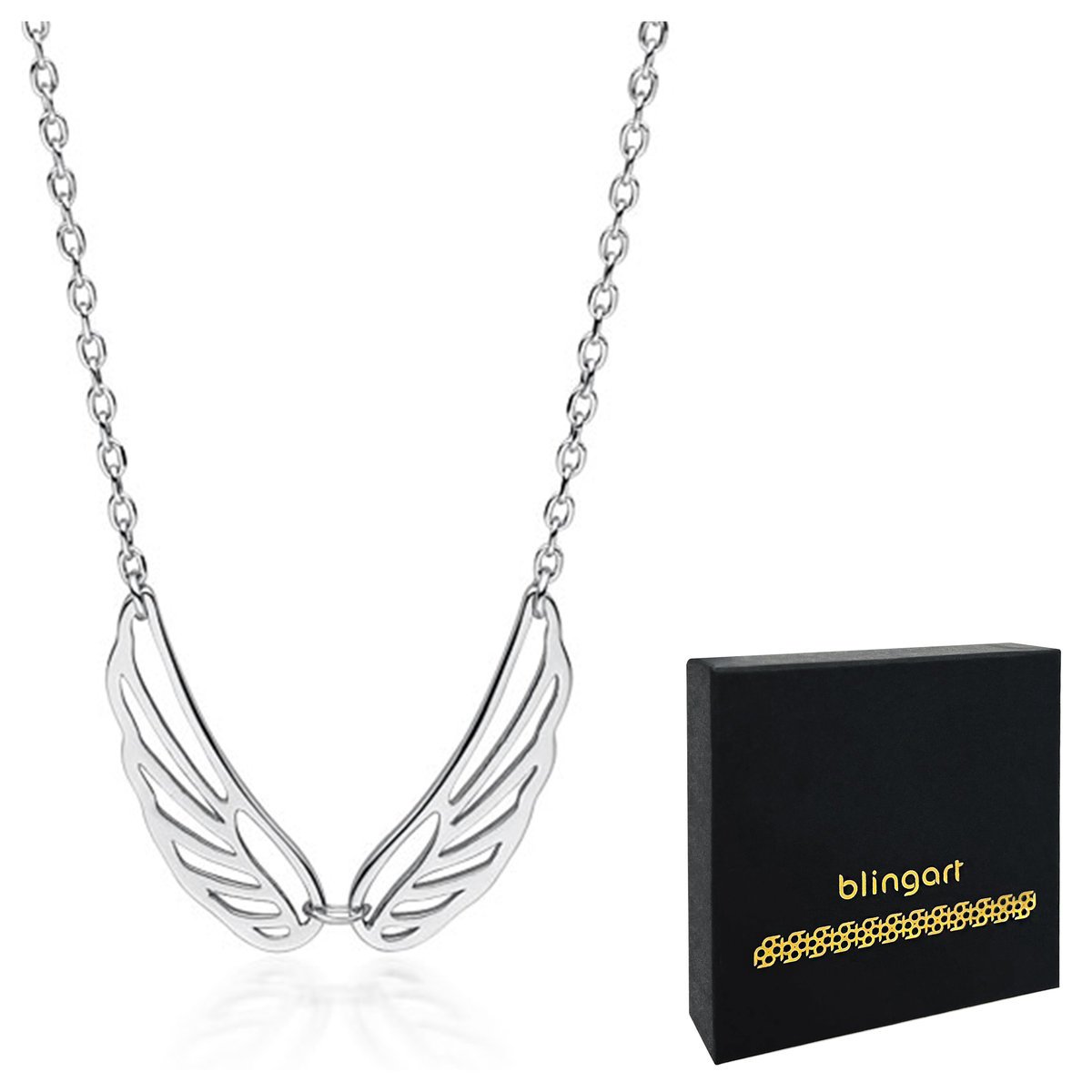 Naszyjnik srebrny damski PODWÓJNE SKRZYDŁA 925