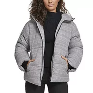 Kurtki damskie - Urban Classics Damska kurtka zimowa Ladies AOP Glencheck Puffer Jacket, wielokolorowy (White/Black 01248), S - miniaturka - grafika 1