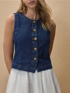Moda i Uroda OUTLET - Reserved - Jeansowa kamizelka - granatowy - miniaturka - grafika 1