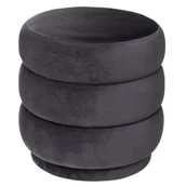 Pufy i podnóżki - Pufa welurowa SINA, Ø 40 cm, antracyt - miniaturka - grafika 1