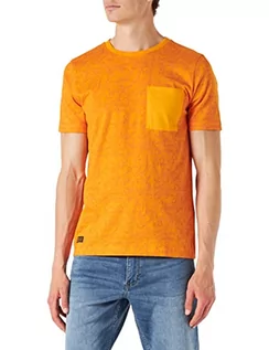 Koszulki męskie - camel active Męski T-shirt, Sun Orange, XL - grafika 1