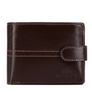 Męski portfel ze skóry naturalnej brązowy - Portfele Męski portfel ze skóry naturalnej brązowy - Portfele - miniaturka - grafika 1