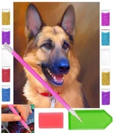 Zabawki kreatywne - Haft diamentowy PIES RASA OWCZAREK NIEMIECKI 30x40 OBRAZ duży zabawki kreatywne plastyczne - miniaturka - grafika 1