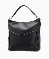 Torebki damskie - PUCCINI Duża damska torebka na ramię czarna - miniaturka - grafika 1