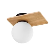 Lampy sufitowe - Designerska lampa sufitowa z drewnem, do holu TK 4540 z serii BIANCA - miniaturka - grafika 1