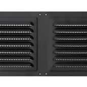 Kratki wentylacyjne - Kratka wentylacyjna ze stali nierdzewnej z kratką przeciw owadom, 30 x 15 cm, czarna - miniaturka - grafika 1