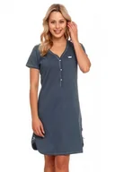 Piżamy ciążowe - Doctor nap TCB 9505 deep blue plus damska koszula nocna - miniaturka - grafika 1
