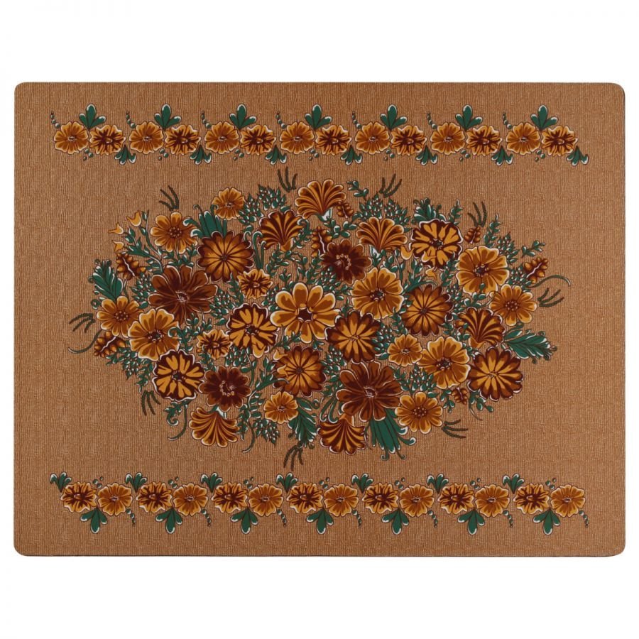 Podkładka pod mysz folk opolski kwiaty jesień 48 x 38 cm brązowa