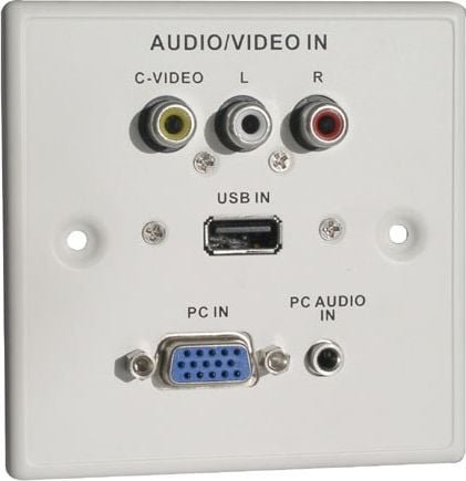 Lindy Gniazdo naścienne VGA + USB + jack 3,5mm + 3xRCA 60222