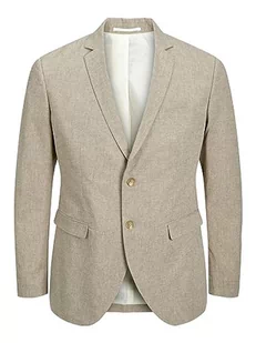 JACK & JONES Męska marynarka Jprriviera Linen Slim Fit Sn, beżowy/dopasowanie: slim fit, 52 - Marynarki męskie - miniaturka - grafika 1