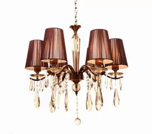 Lumina Deco Deco KLASYCZNY ŻYRANDOL KRYSZTAŁOWY MOSIĘŻNY ALESSIA W6 - Lampy sufitowe - miniaturka - grafika 1