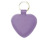Breloki - Skórzany brelok serce (skóra cielęca) Fioletowy - miniaturka - grafika 1