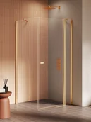 Kabiny prysznicowe - Złota szczotkowana kabina prysznicowa prostokątna 120x80 K-4219 New Soleo Gold Brushed New Trendy - miniaturka - grafika 1