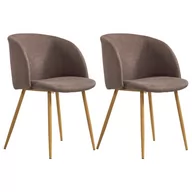 Krzesła - vidaXL Krzesła do jadalni, 2 szt., brązowe, tapicerowane tkaniną - miniaturka - grafika 1