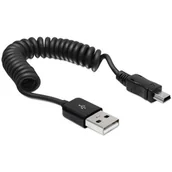 Kable USB - Delock Kabel USB AM-USB Mini Spirala 20-60cm AKDEKKU0001 - miniaturka - grafika 1