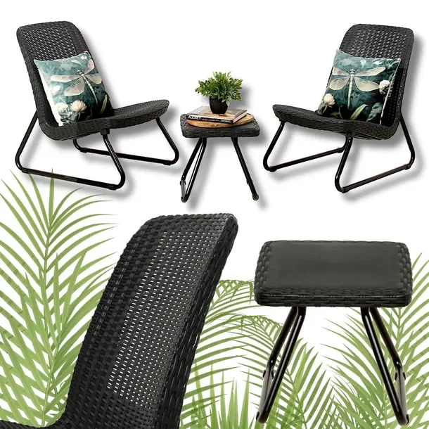 Zestaw mebli ogrodowych na taras balkon RIO PATIO SET grafit