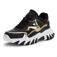 Sneakersy damskie - Damskie Sneakersy GUESS NOWAH FLTNOWELE12-BLKPL – Czarny - miniaturka - grafika 1