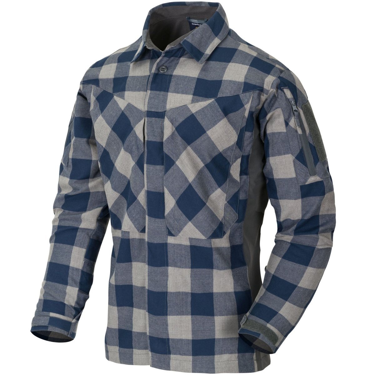 Koszula helikon mbdu flannel shirt - slate blue checkered