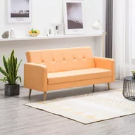Sofy i kanapy - vidaXL Sofa tapicerowana materiałem, żółta - miniaturka - grafika 1