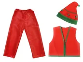 Stroje karnawałowe - ZESTAW ELF CZERWONY 134-140 3el - miniaturka - grafika 1