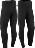 Odzież motocyklowa - Bikers Gear Australia Damskie legginsy motocyklowe z kevlarem, ze zdejmowanymi ochraniaczami CE, czarne, 8 - miniaturka - grafika 1