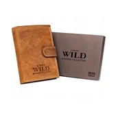 Portfele - Pionowy nubukowy portfel z zapinką Always Wild, 13 x 10 x 2,5 cm - miniaturka - grafika 1