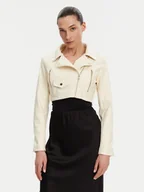 Kurtki damskie - Rinascimento Kurtka z imitacji skóry CFC0119617003 Beżowy Regular Fit - miniaturka - grafika 1